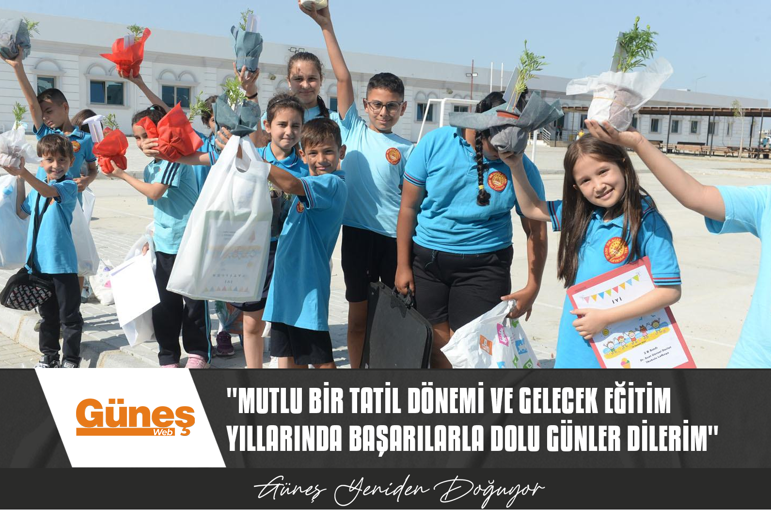 AMCAOĞLU, ÇOCUKLARA KARNE HEDİYESİ MEVSİMLİK ÇİÇEK HEDİYE ETTİ