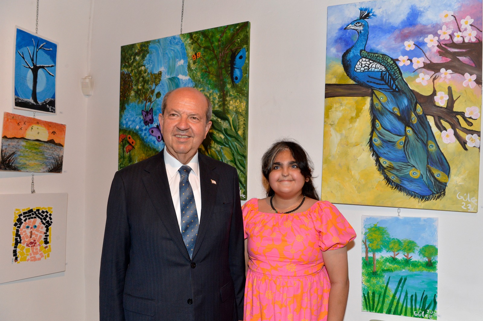 CUMHURBAŞKANI TATAR, “RENKLER VE İZLER” ADLI VI. KARMA RESİM SERGİSİNİN AÇILIŞINA KATILDI