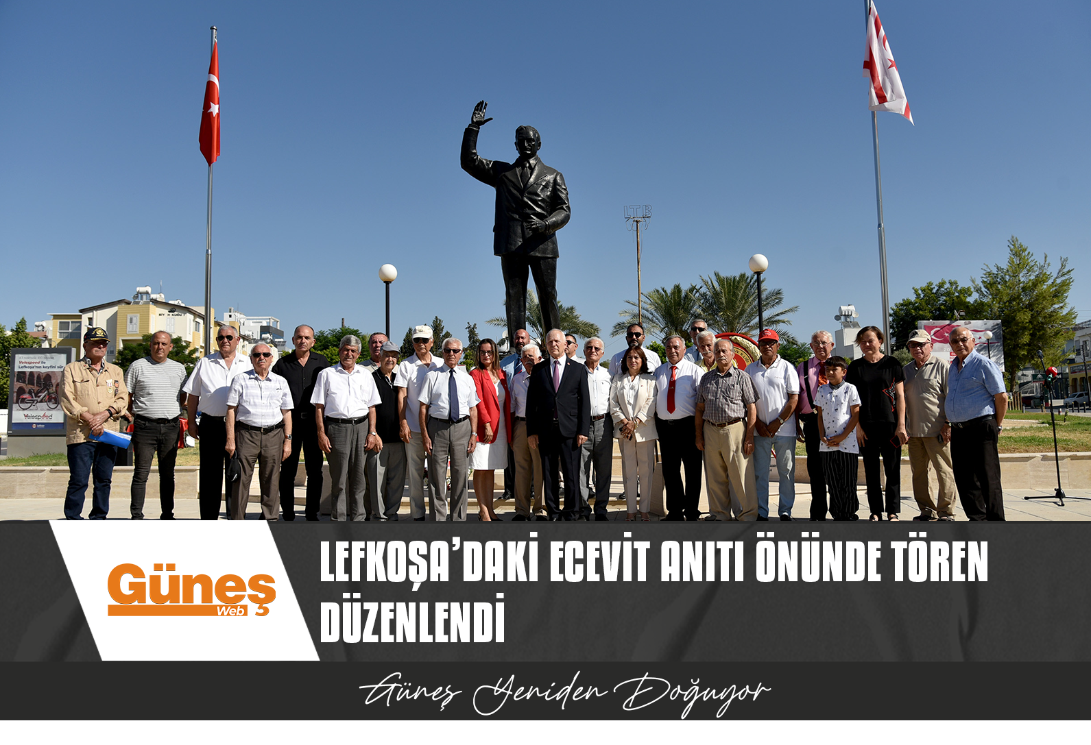 MUTLU BARIŞ HAREKÂTININ YILDÖNÜMÜ NEDENİYLE LEFKOŞA’DAKİ ECEVİT ANITI ÖNÜNDE TÖREN DÜZENLENDİ