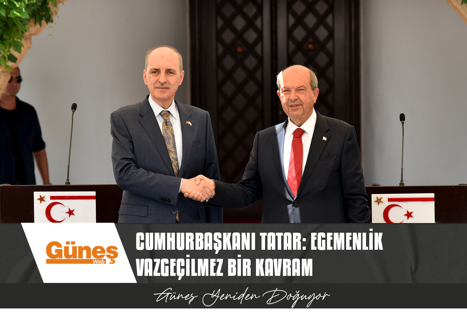 CUMHURBAŞKANI TATAR,  KURTULMUŞ VE BERABERİNDEKİ PARLAMENTO HEYETİNİ CUMHURBAŞKANLIĞINDA KABUL ETTİ
