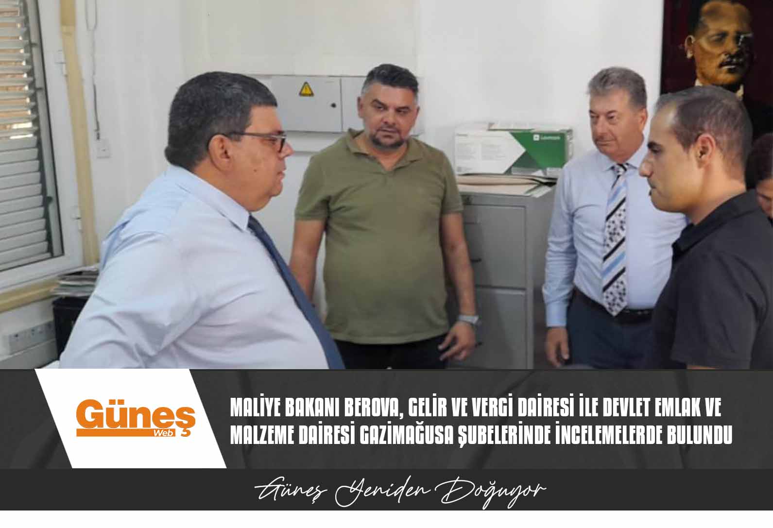 Maliye Bakanı Berova, Gelir ve Vergi Dairesi ile Devlet Emlak ve Malzeme Dairesi Gazimağusa şubelerinde incelemelerde bulundu