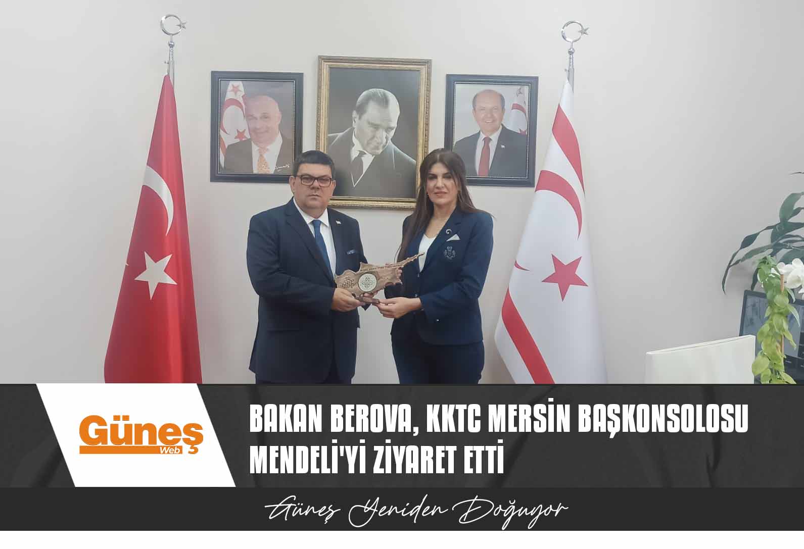 Maliye Bakanı Berova, KKTC Mersin Başkonsolosu Mendeli’yi ziyaret etti