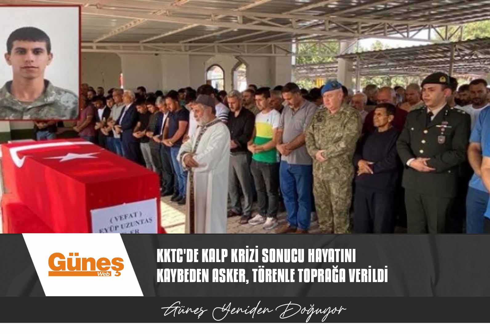 KKTC’de kalp krizi sonucu hayatını kaybeden asker, törenle toprağa verildi