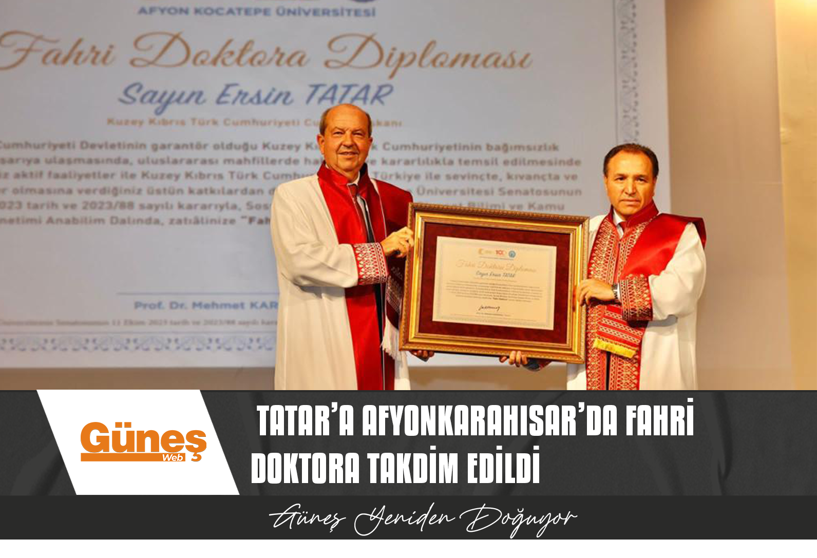 Tatar’a Afyonkarahisar’da fahri doktora takdim edildi