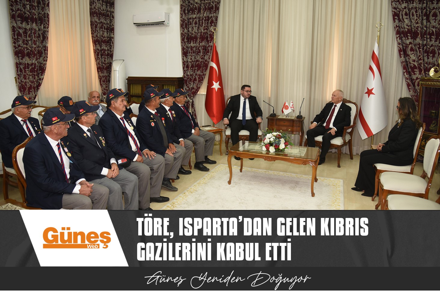 Cumhurbaşkanı Vekili Töre, Isparta’dan gelen Kıbrıs gazilerini kabul etti