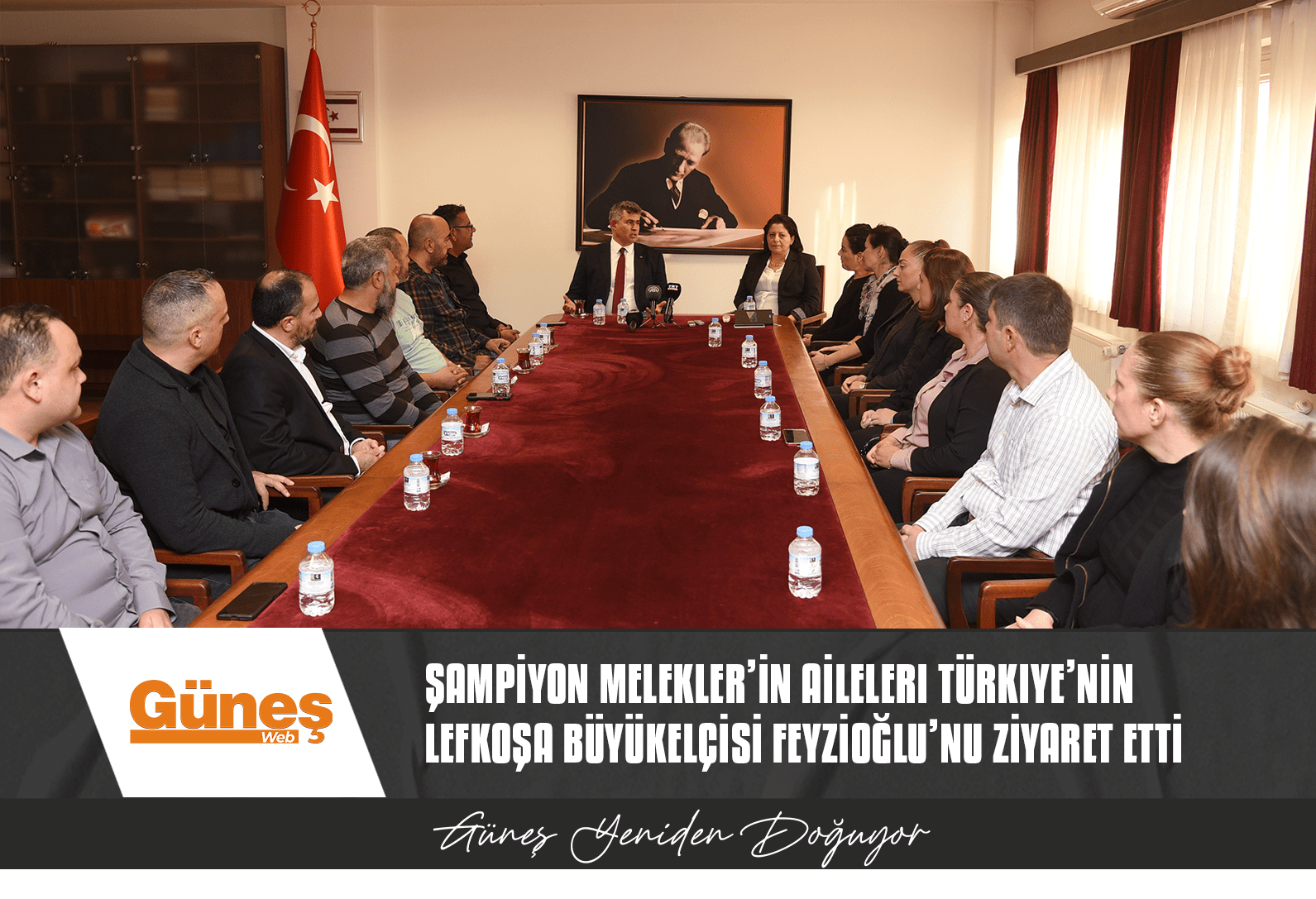 Şampiyon Melekler’in aileleri Türkiye’nin Lefkoşa Büyükelçisi Feyzioğlu’nu ziyaret etti