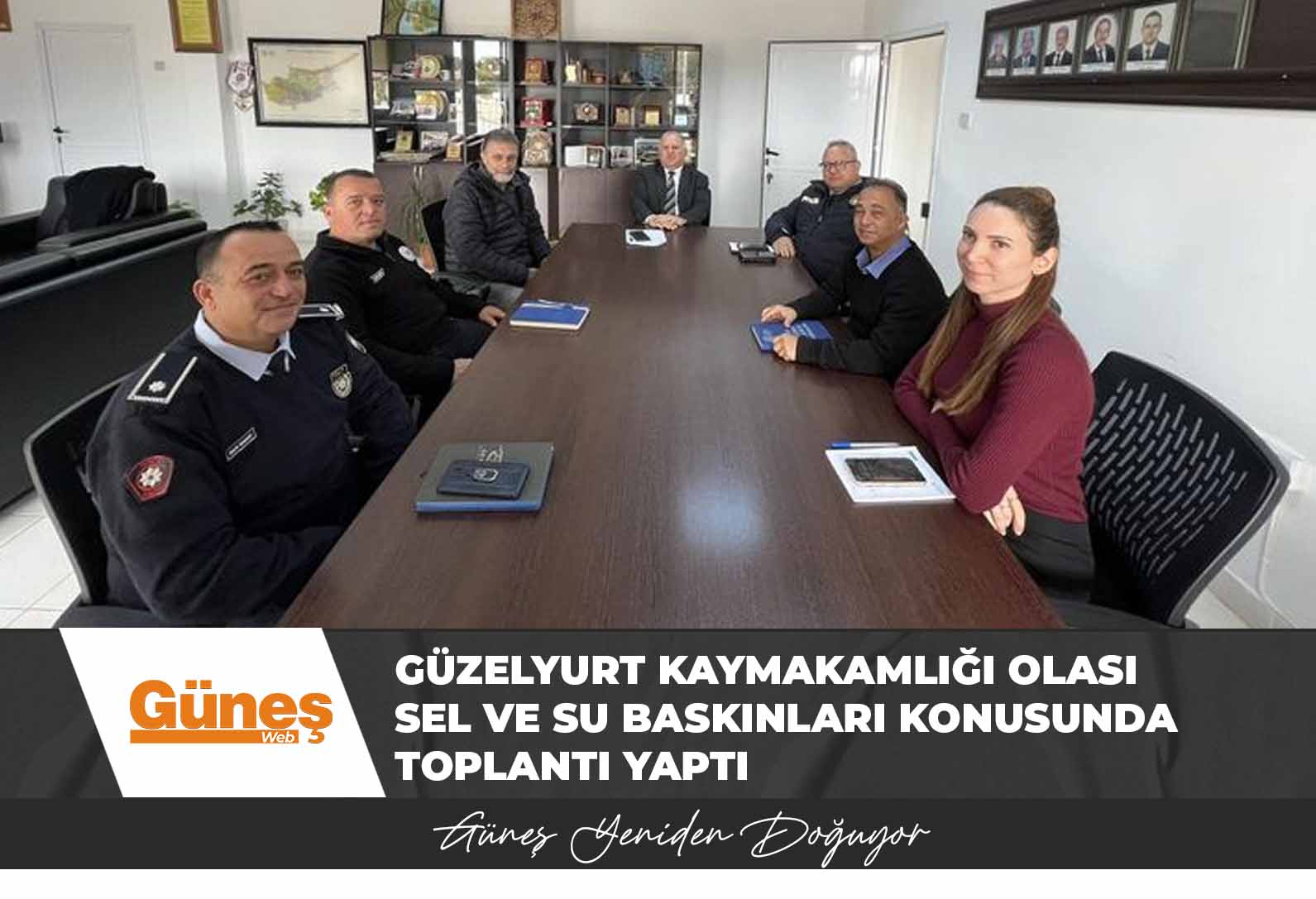 Güzelyurt Kaymakamlığı’nda “Olası Sel ve Su Baskınlarında Alınacak Tedbirler” konusunda toplantı yapıldı