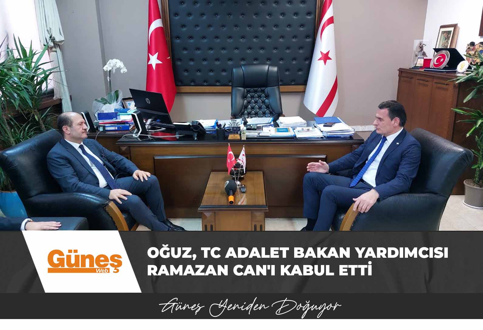 İçişleri Bakanı Dursun Oğuz, TC Adalet Bakan Yardımcısı Ramazan Can’ı kabul etti