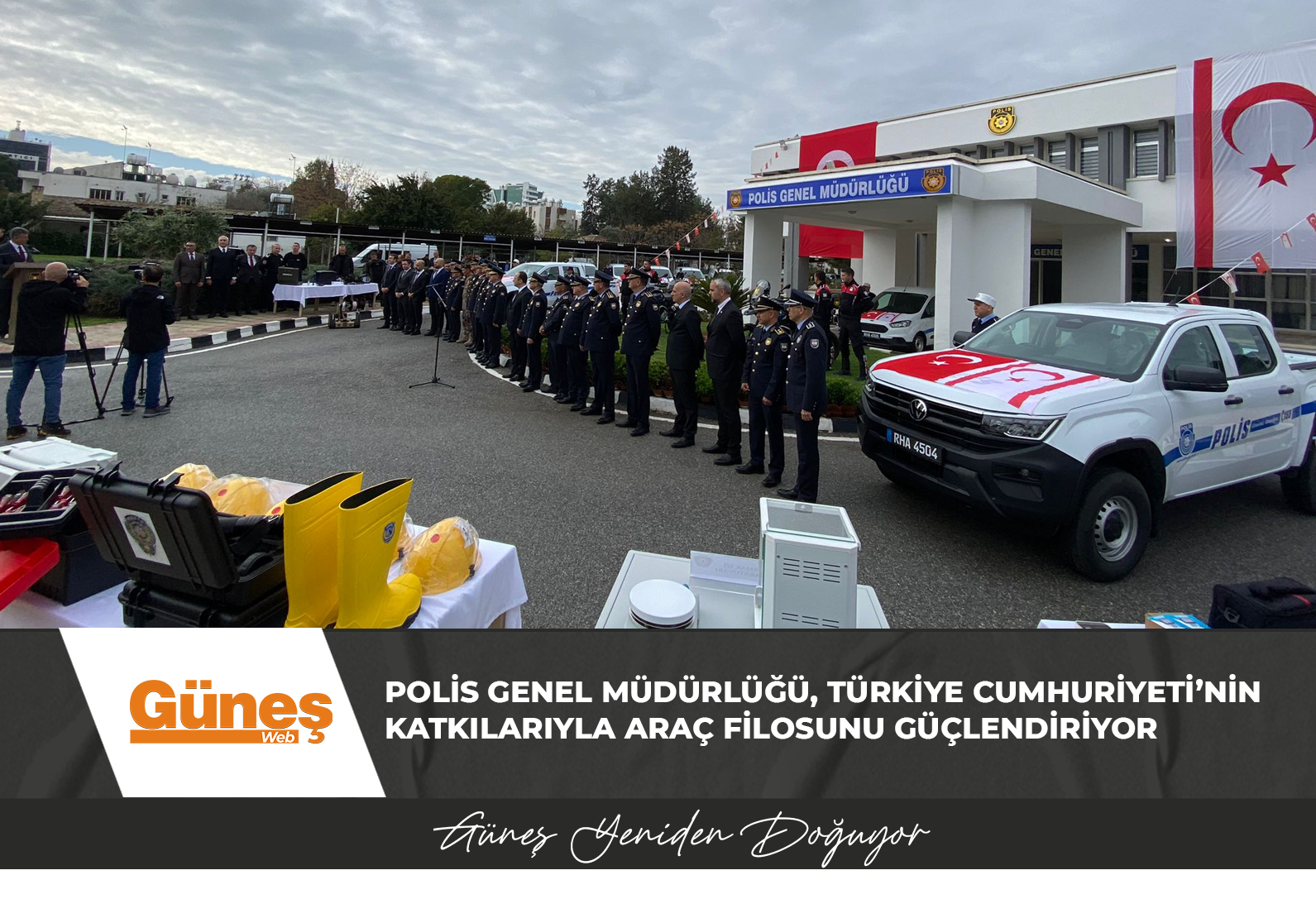 Türkiye tarafından hibe edilen toplam 12 araç ve çeşitli malzemeler törenle PGM’ye teslim edildi