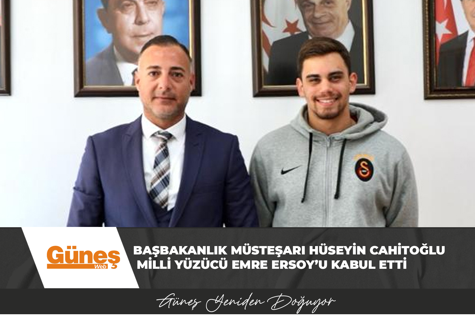 Başbakanlık Müsteşarı Hüseyin Cahitoğlu Milli Yüzücü Emre Ersoy’u kabul etti