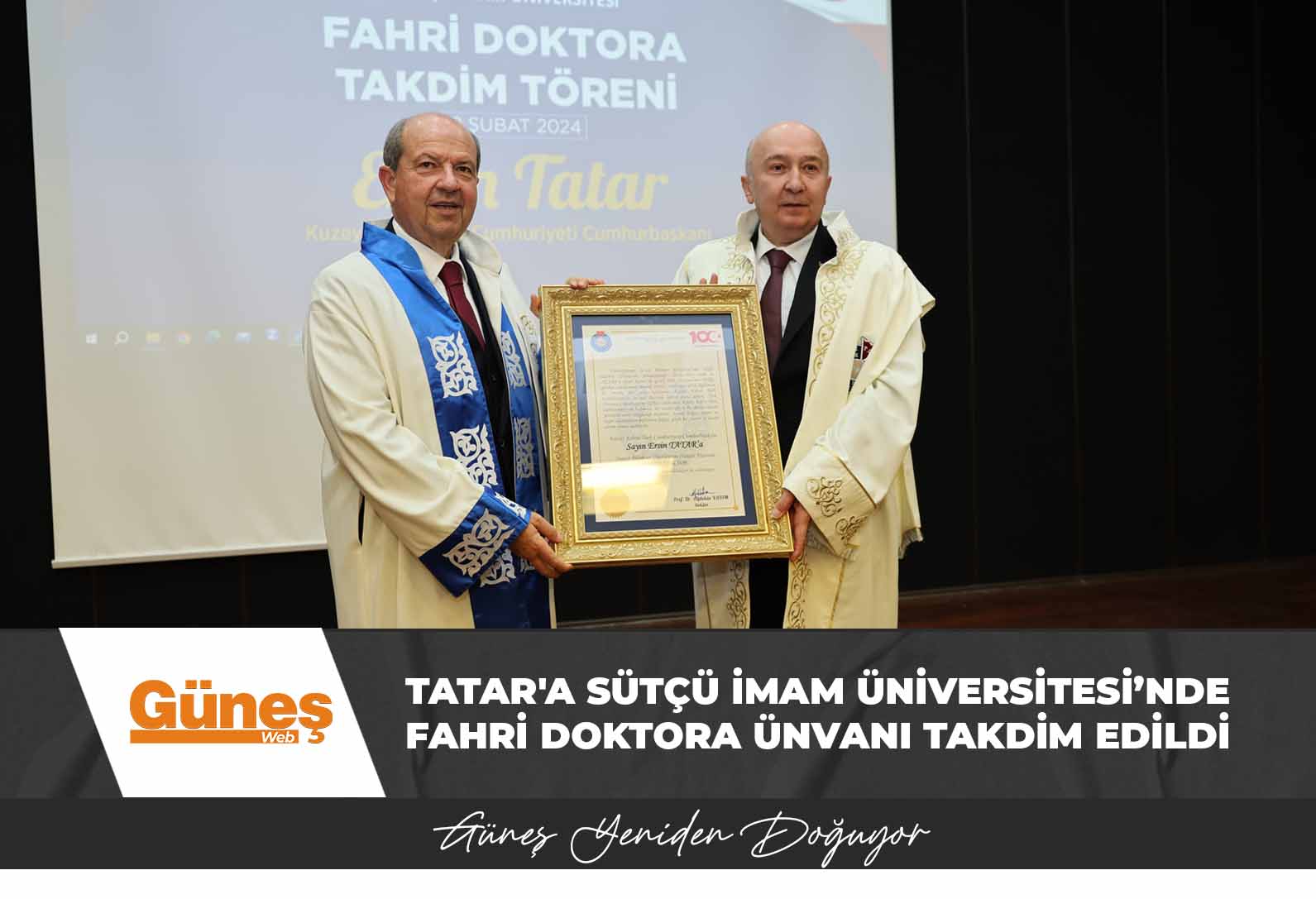 Cumhurbaşkanı Tatar’a Kahramanmaraş Sütçü İmam Üniversitesi’nde fahri doktora ünvanı takdim edildi