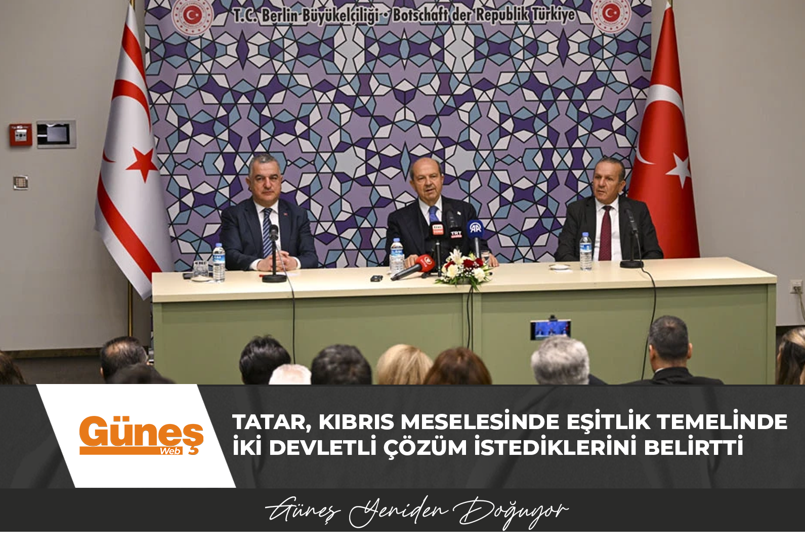 Tatar, Kıbrıs meselesinde eşitlik temelinde iki devletli çözüm istediklerini belirtti