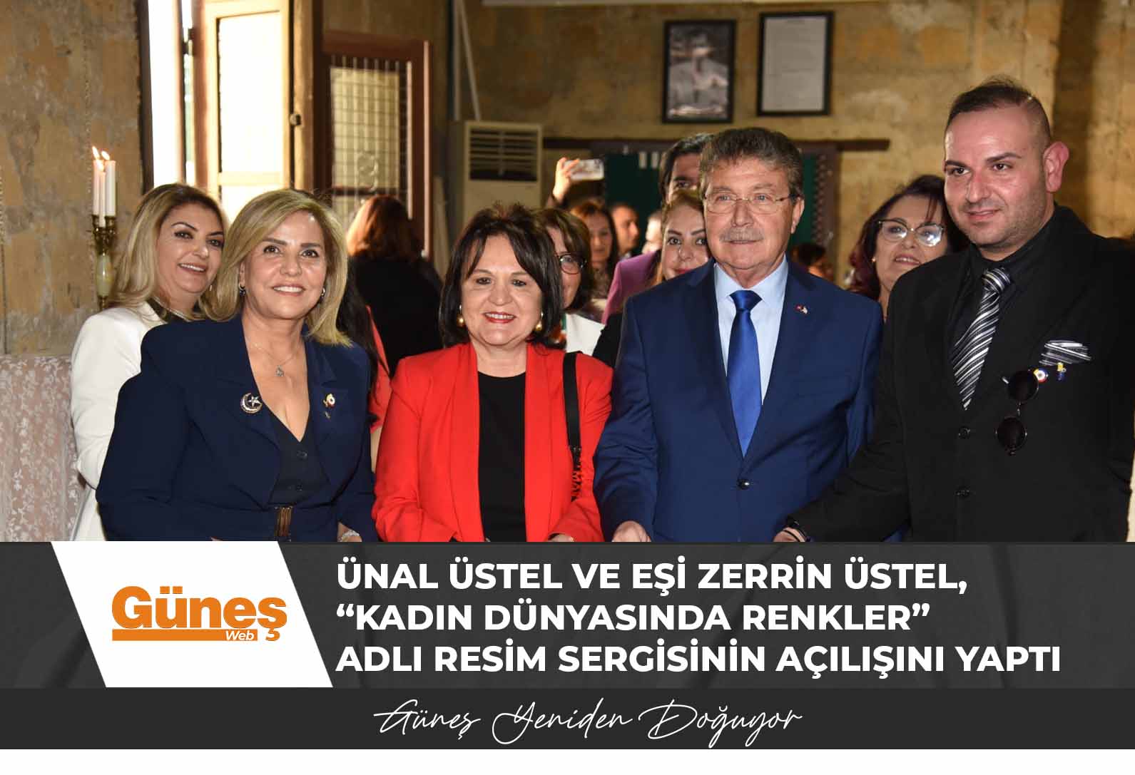 Başbakan Ünal Üstel ve eşi Zerrin Üstel, “Kadın Dünyasında Renkler” adlı resim sergisinin açılışını yaptı