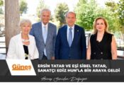 Cumhurbaşkanı Ersin Tatar ve eşi Sibel Tatar, sanatçı Ediz Hun’la bir araya geldi