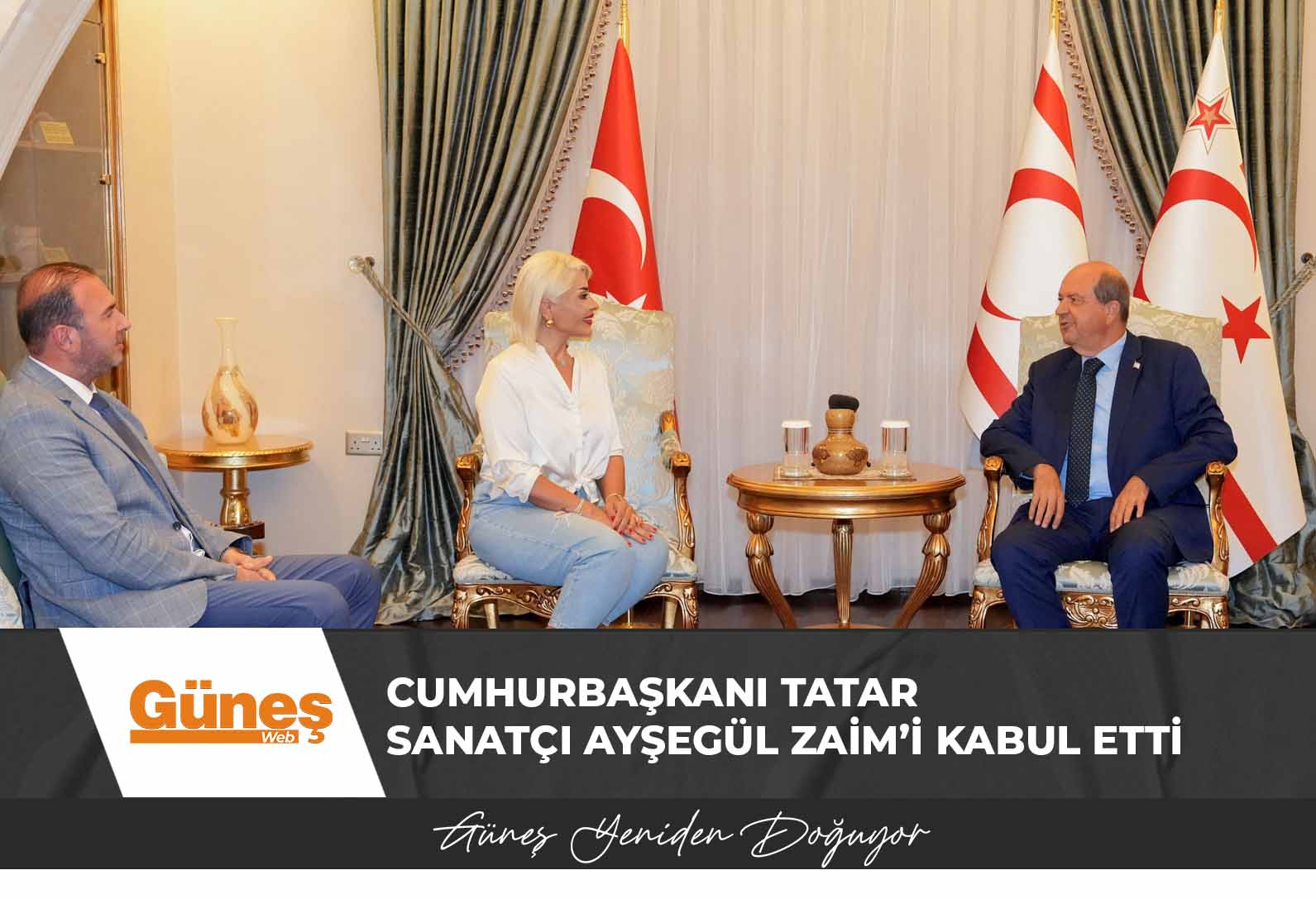 Cumhurbaşkanı Tatar sanatçı Ayşegül Zaim’i kabul etti
