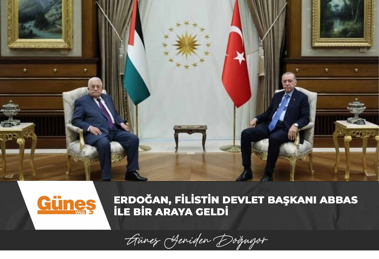 Türkiye Cumhurbaşkanı Erdoğan, Filistin Devlet Başkanı Abbas ile bir araya geldi