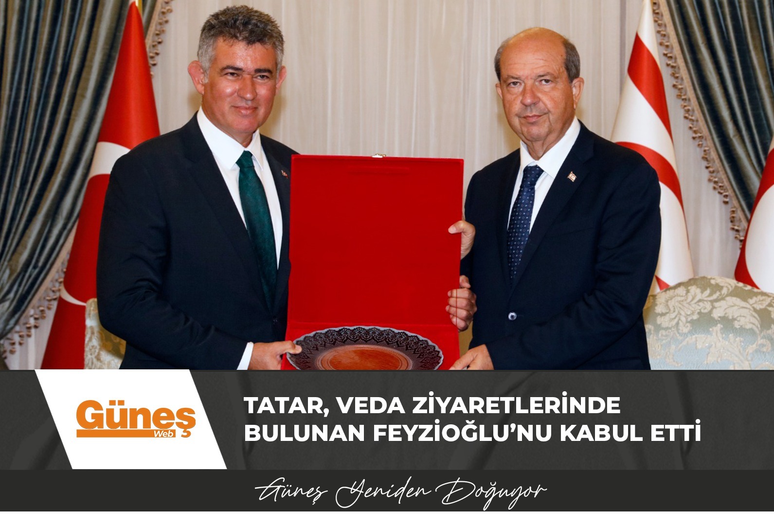 Cumhurbaşkanı Tatar, veda ziyaretlerinde bulunan TC Lefkoşa Büyükelçisi Feyzioğlu’nu kabul etti