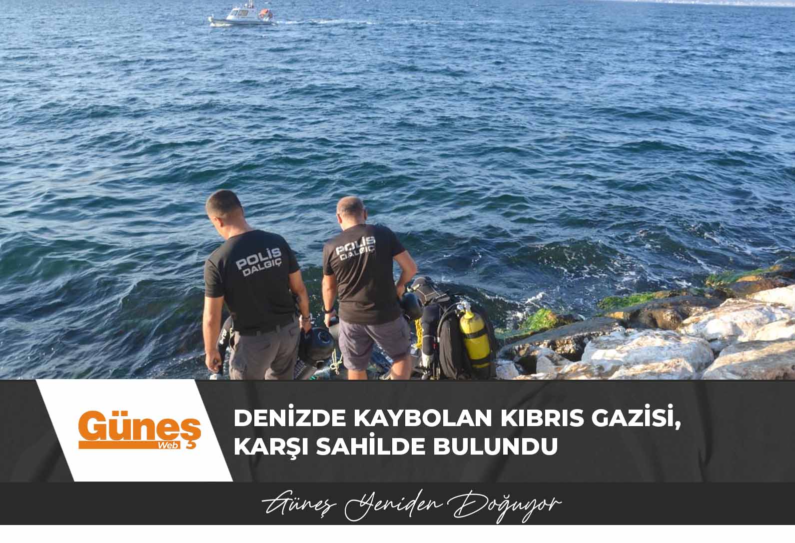 Denizde kaybolan Kıbrıs gazisi, karşı sahilde bulundu