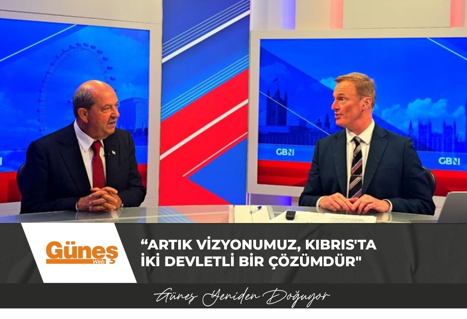 Cumhurbaşkanı Ersin Tatar, GB News canlı yayın programına katıldı