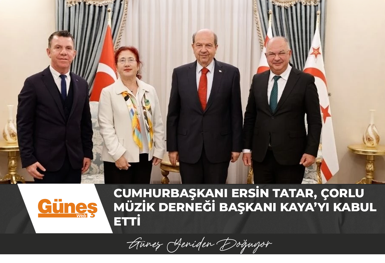 Cumhurbaşkanı Ersin Tatar, Çorlu Müzik Derneği Başkanı Kaya’yı kabul etti