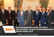 Cumhurbaşkanı Tatar, AK Parti Milletvekili Ali İnci ve beraberindeki heyeti kabul etti