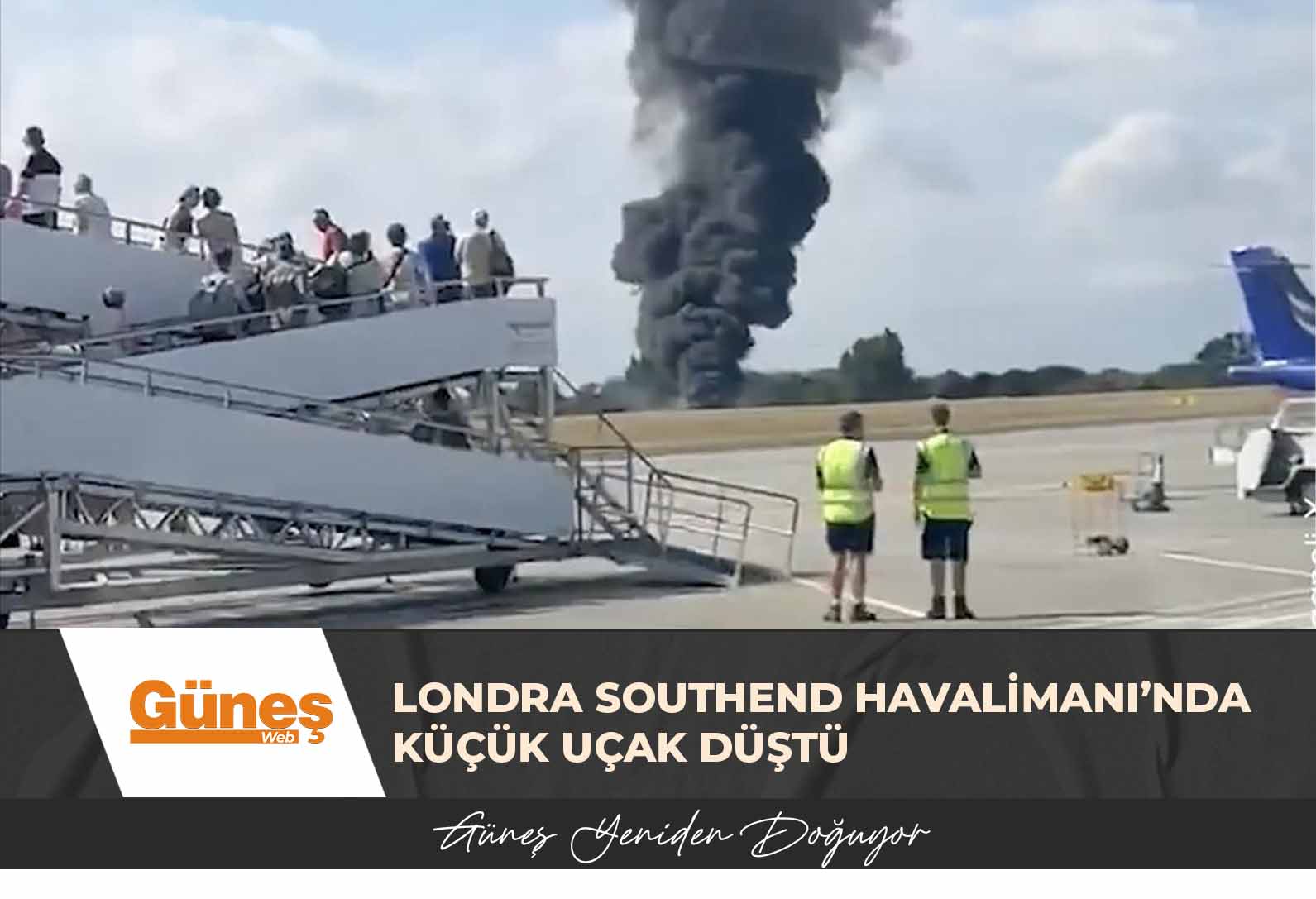 Londra Southend Havalimanı’nda küçük uçak düştü