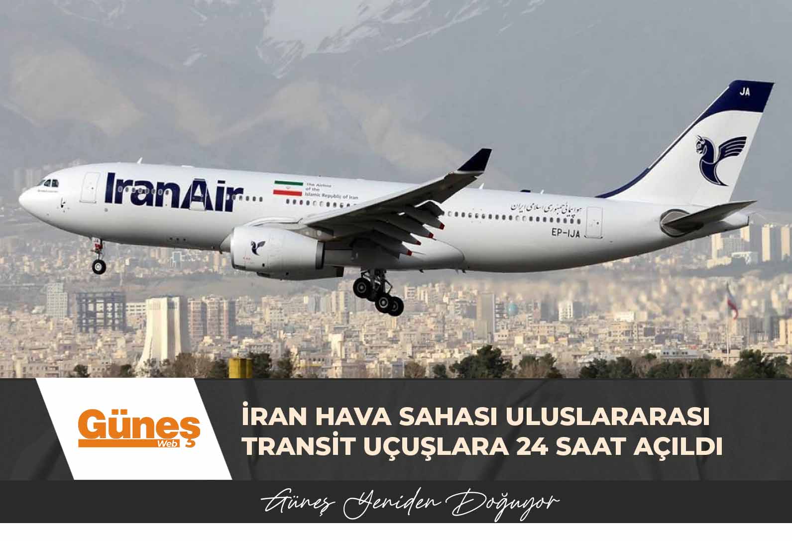 İran hava sahası uluslararası transit uçuşlara 24 saat açıldı
