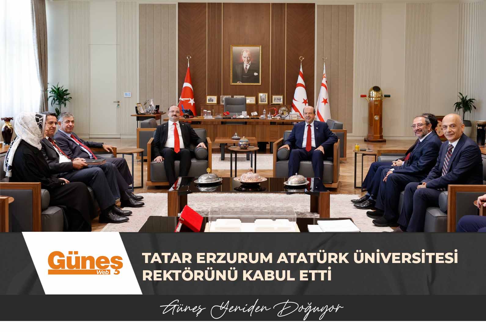 Cumhurbaşkanı Tatar Erzurum Atatürk Üniversitesi Rektörü Hacımüftüoğlu’nu kabul etti