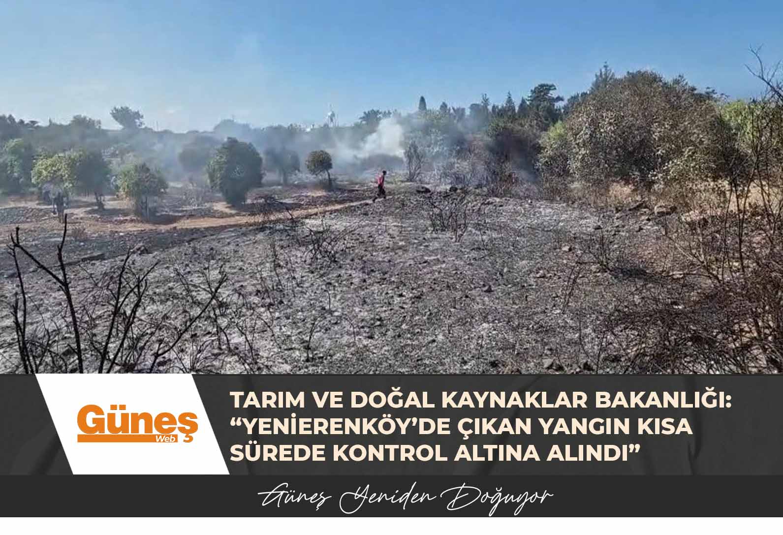 Tarım ve Doğal Kaynaklar Bakanlığı: “Yenierenköy’de çıkan yangın kısa sürede kontrol altına alındı”