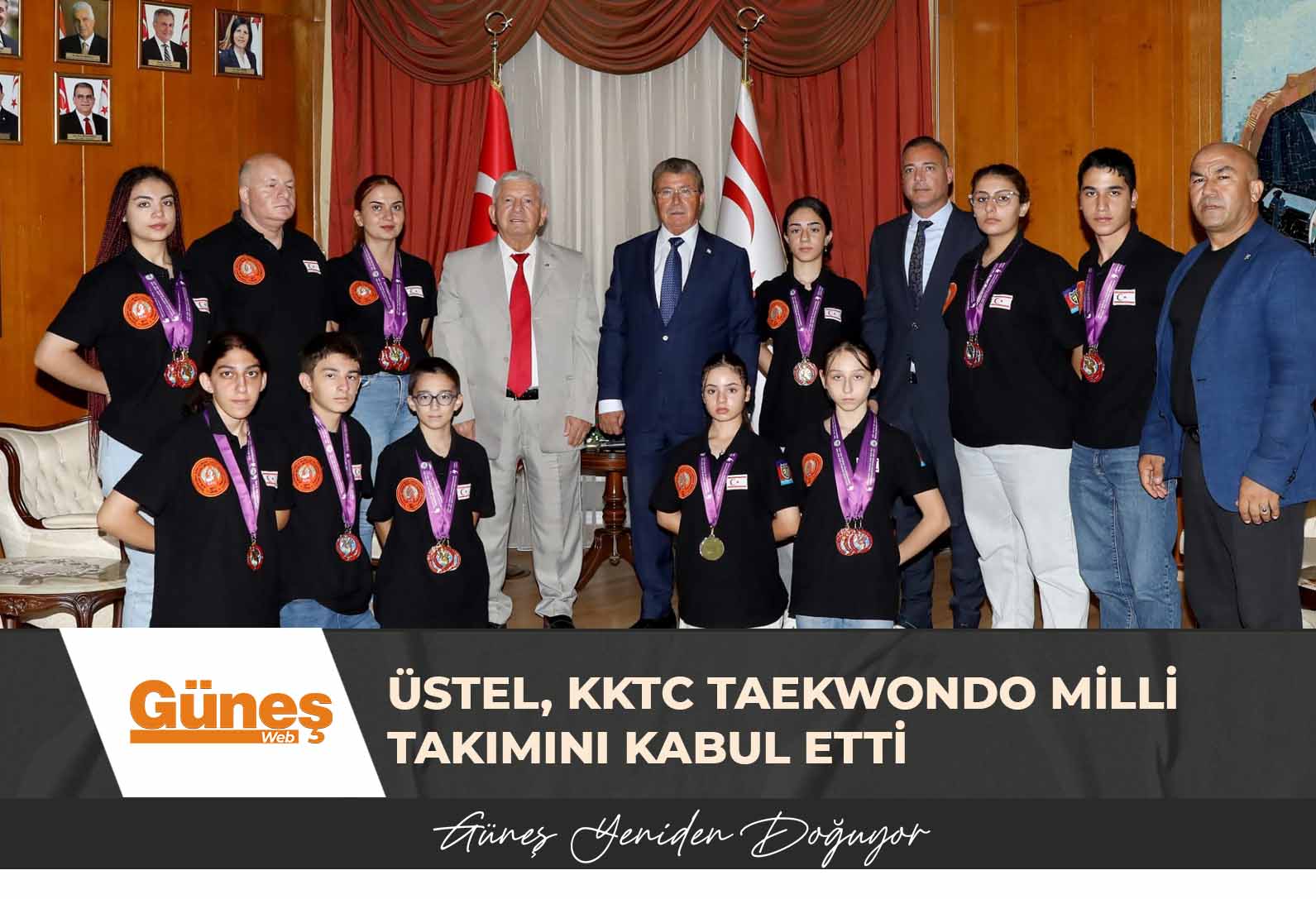 BAŞBAKAN ÜNAL ÜSTEL, KKTC TAEKWONDO MİLLİ TAKIMINI KABUL ETTİ