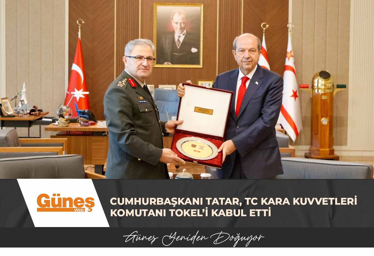 Cumhurbaşkanı Tatar, TC Kara Kuvvetleri Komutanı Tokel’i kabul etti