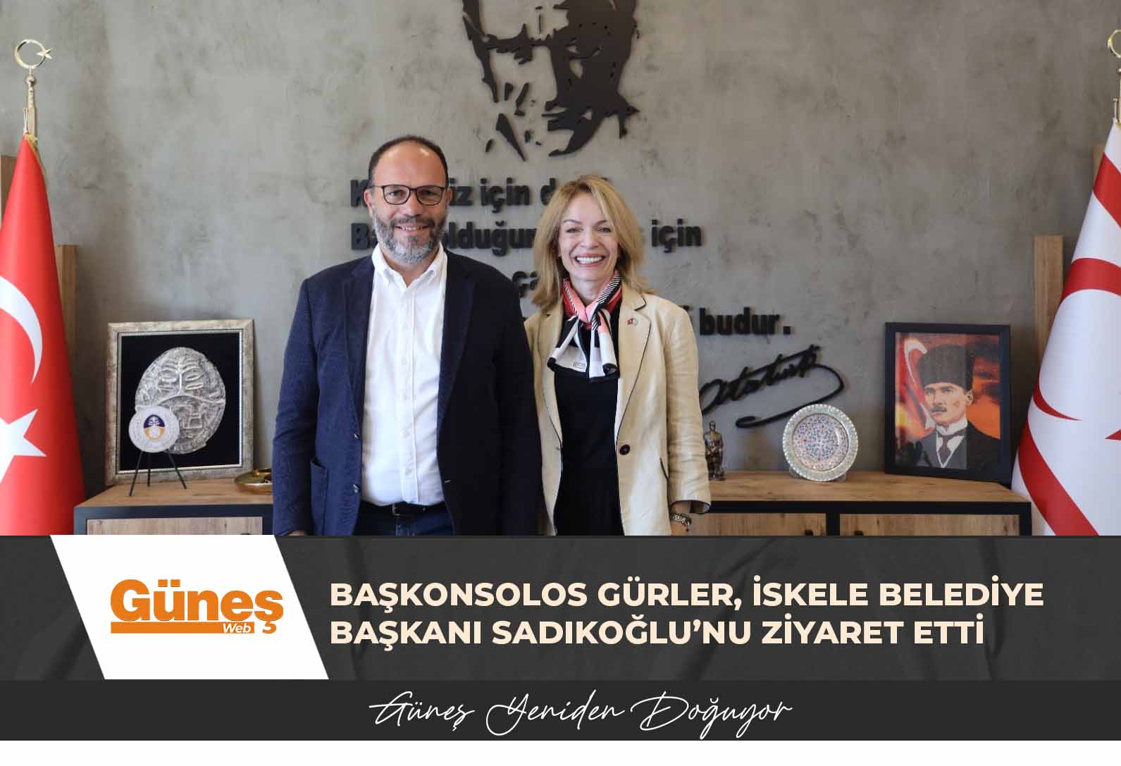 Başkonsolos Gürler, İskele Belediye Başkanı Sadıkoğlu’nu ziyaret etti