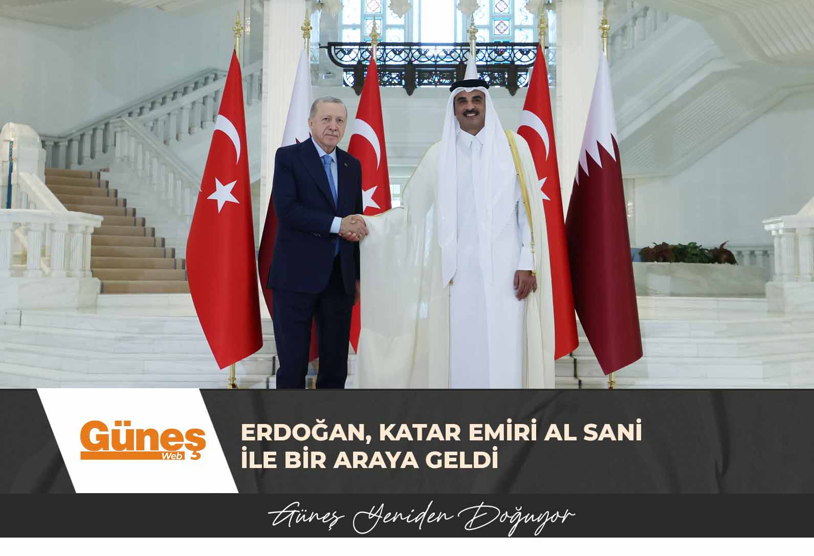 Erdoğan, Katar Emiri Al Sani ile bir araya geldi