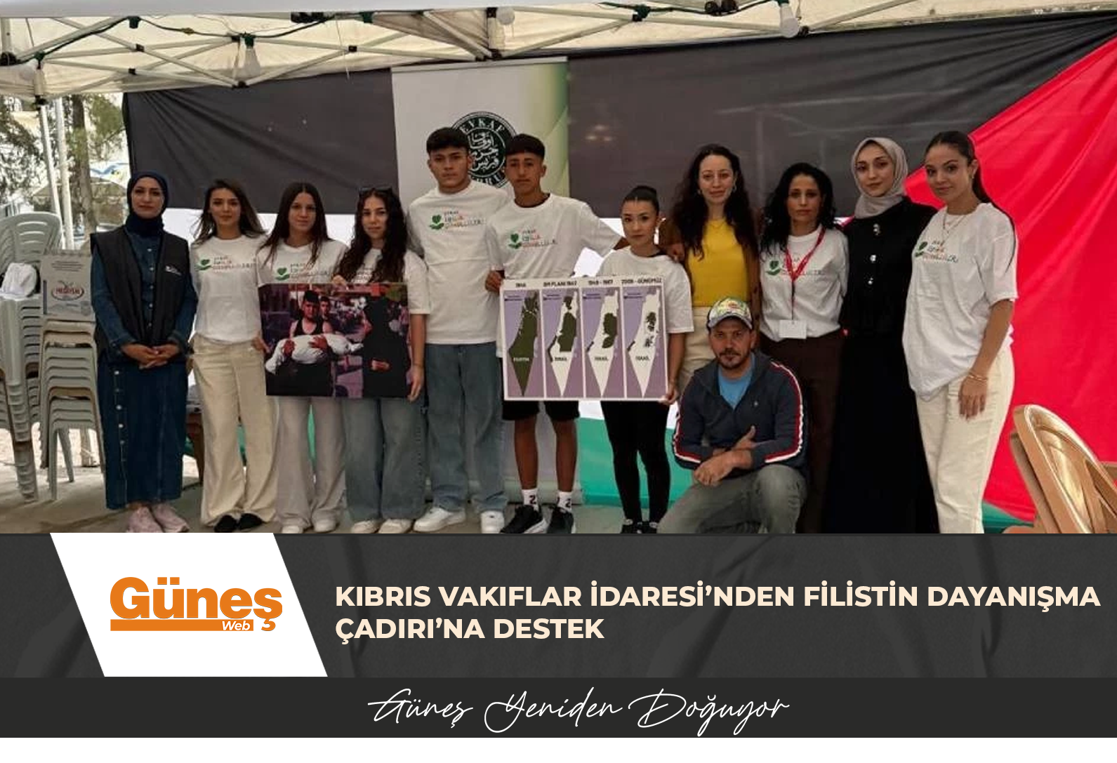 KIBRIS VAKIFLAR İDARESİ’NDEN FİLİSTİN DAYANIŞMA ÇADIRI’NA DESTEK