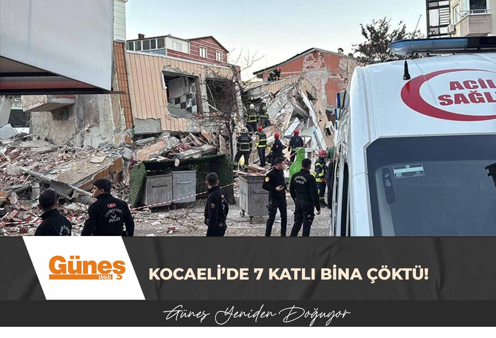 Kocaeli’de 7 katlı bina çöktü