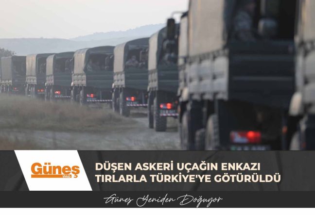 Düşen Askeri Uçağın Enkazı Tırlarla Türkiye’ye Götürüldü