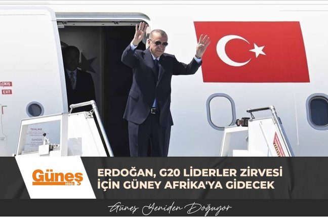 Cumhurbaşkanı Erdoğan, G20 Liderler Zirvesi için Güney Afrika’ya gidecek
