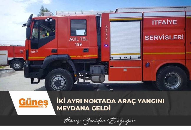 İki ayrı noktada araç yangını meydana geldi