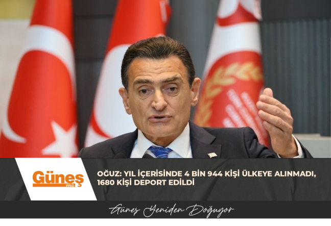 Oğuz: Yıl içerisinde 4 bin 944 kişi ülkeye alınmadı, 1680 kişi deport edildi