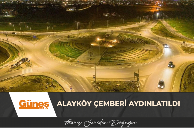 Alayköy Çemberi aydınlatıldı