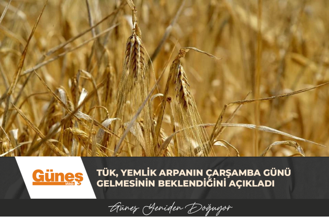 TÜK, yemlik arpanın Çarşamba günü gelmesinin beklendiğini açıkladı