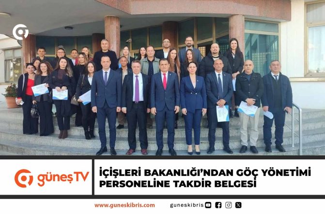 İçişleri Bakanlığı’ndan Göç Yönetimi Personeline Takdir Belgesi