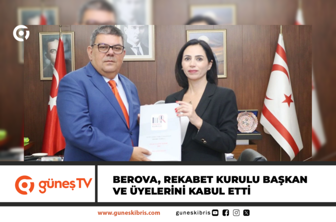 Maliye Bakanı Dr. Özdemir Berova, KKTC Rekabet Kurulu Başkan ve üyelerini kabul etti