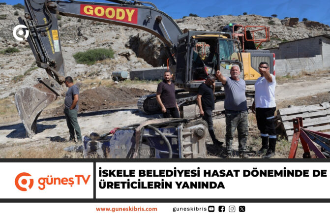 İSKELE BELEDİYESİ HASAT DÖNEMİNDE DE ÜRETİCİLERİN YANINDA